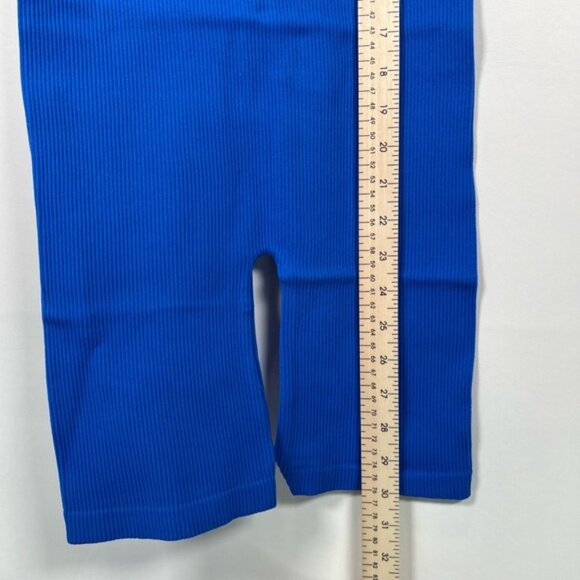 NWT ZARA‎ Ribbed Pull on Stretch Blue Romper Scoop Neck Sleeveless 1014/324 M-L - Picture 9 of 12